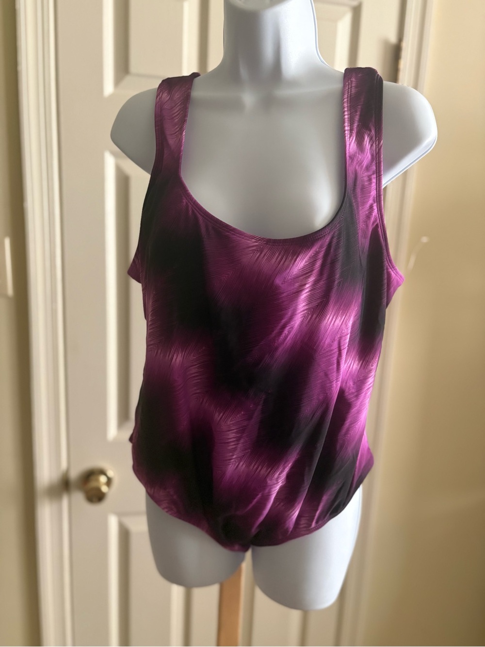 NWOT CATALINA Purple and Black One Piece Bathing Suit, Size: 16W